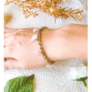 Imitation Quartz Chain Bracelet in Pink